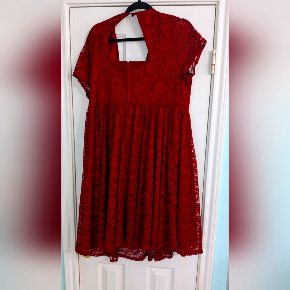 Elegant Red Lace Dress